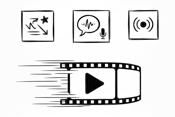 Illustration of a camera capturing short video bursts triggered by motion or sensors